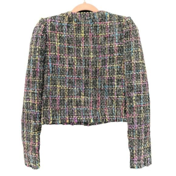 AQUA Aqua Puff Sleeve Multi-Color Tweed Jacket - NWT - Size XS - Picture 3 of 4